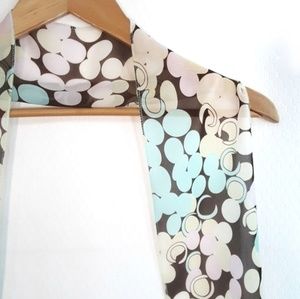 63x5 Coach Silk Scark Oblong Long Pastel Horseshoe